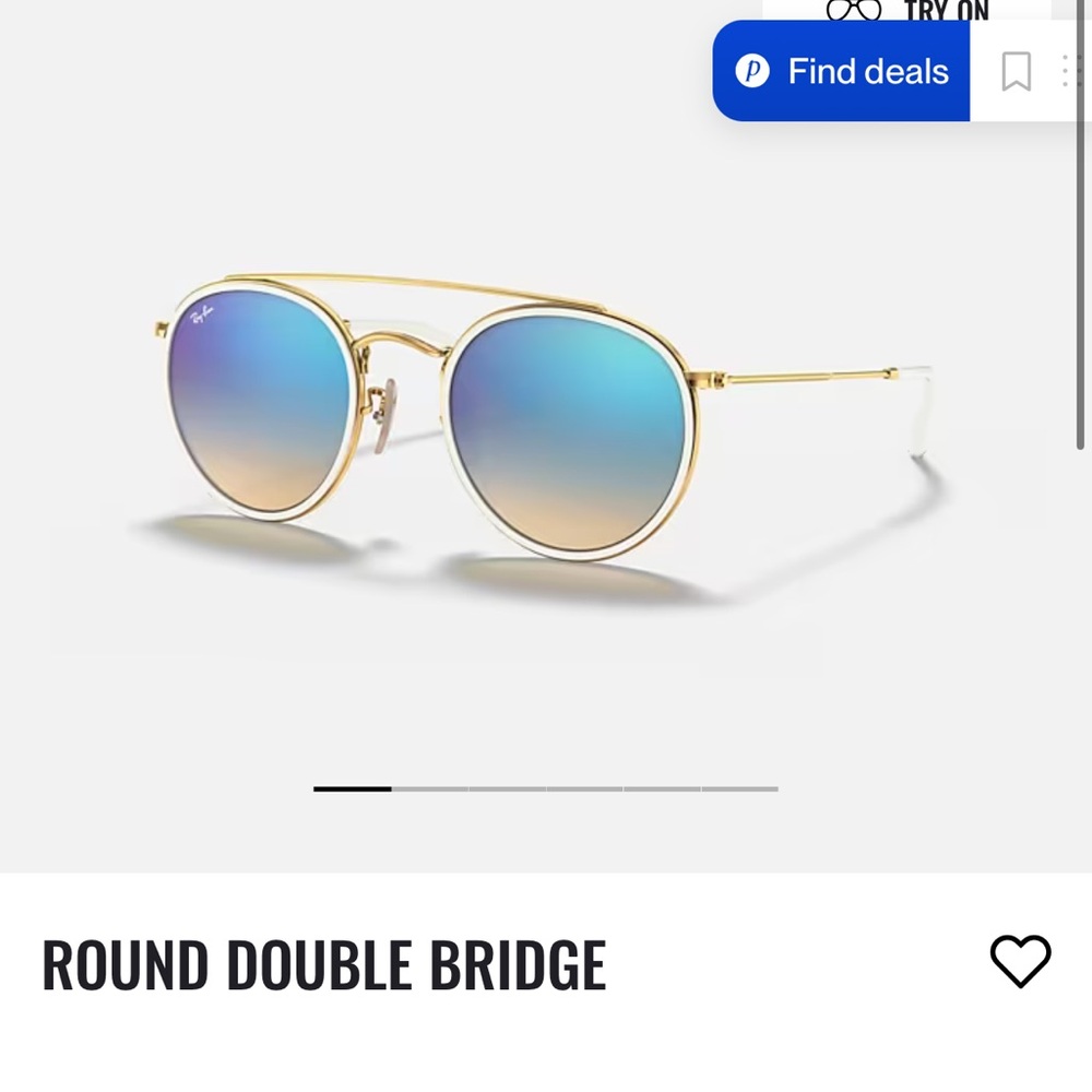 Ray-Ban Gold Frame Sunglasses with Blue Gradient Lenses